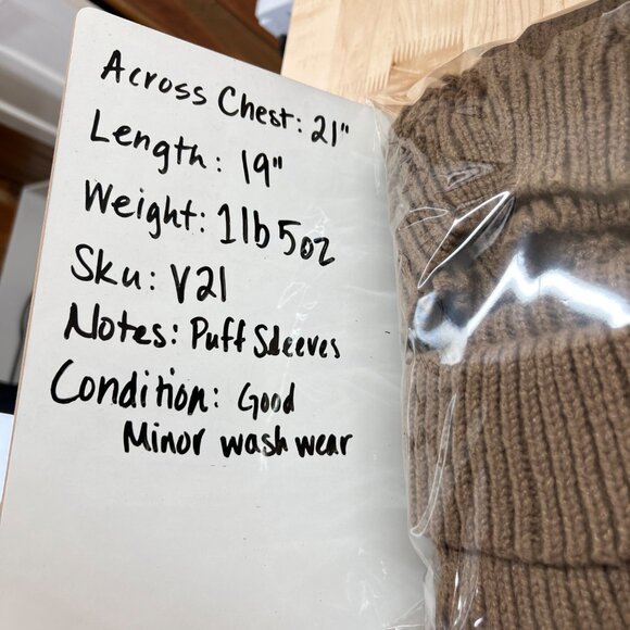 Woven Heart Chunky Cable Knit Turtleneck Sweater Brown Size Small - Picture 11 of 12